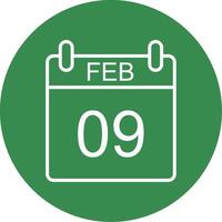 February Multi Color Circle Icon vector