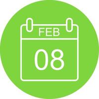 February Multi Color Circle Icon vector