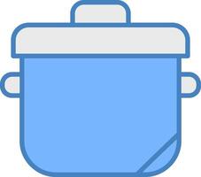 Pot Line Filled Blue Icon vector