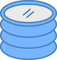 Plates Line Filled Blue Icon vector