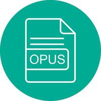 OPUS File Format Multi Color Circle Icon vector