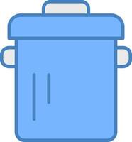 Pot Line Filled Blue Icon vector