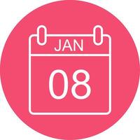 January Multi Color Circle Icon vector