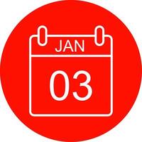 January Multi Color Circle Icon vector