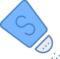 Salt Shaker Line Filled Blue Icon vector