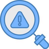 Magnifying Glass Line Filled Blue Icon vector