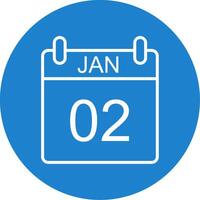 January Multi Color Circle Icon vector