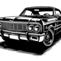 negro y blanco ilustración de un hipercar Deportes coche vector