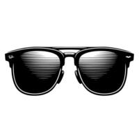 Black and White Illustration of modern black sunglasses vector