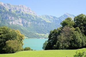 A view of the Austrian Mountains in the summer photo