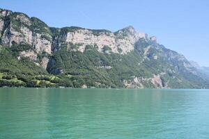 A view of the Austrian Mountains in the summer photo