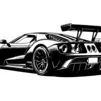 black and white illustration of a Hypercar Sports Car vector