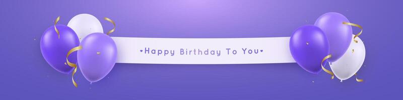 Long horizontal banner with realistic 3d balloons vector