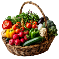 Vegetables Basket on transparent Background png