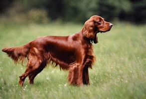 un ver de un rojo setter foto