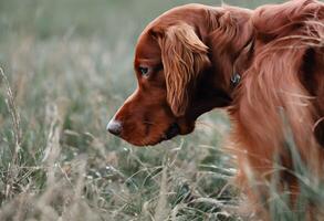 un ver de un rojo setter foto