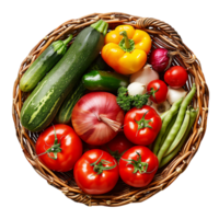 des légumes panier sur transparent Contexte png