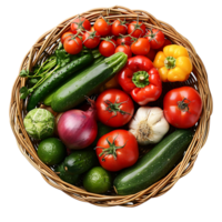 des légumes panier sur transparent Contexte png