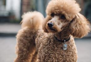 A close up of a Poodle photo