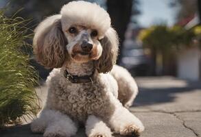 A close up of a Poodle photo