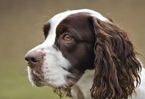 A close up of a Springer Spaniel photo