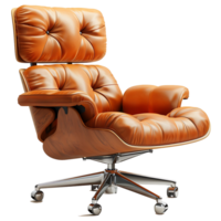 Leather Brown Chair on transparent Background png