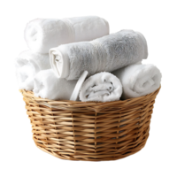 Towel in Basket on transparent Background png