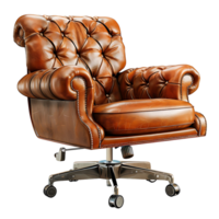 cuero marrón silla en transparente antecedentes png
