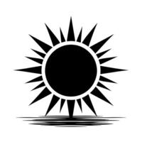 Black and White Illustration of the sun vector