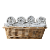 Towel in Basket on transparent Background png