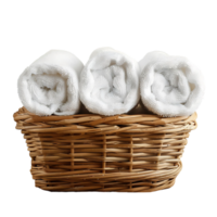 Towel in Basket on transparent Background png