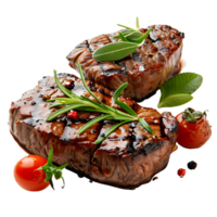 lecker gegrillt Rindfleisch Filet Steak auf isoliert transparent Hintergrund png