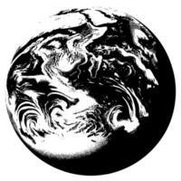 Black and White Illustration of the planet Earth vector