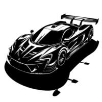 black and white illustration of a Hypercar Sports Car vector