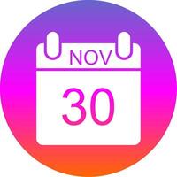 November Glyph Gradient Circle Icon Design vector