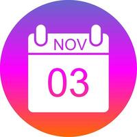 November Glyph Gradient Circle Icon Design vector