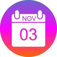 November Glyph Gradient Circle Icon Design vector