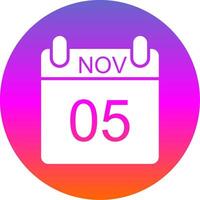 November Glyph Gradient Circle Icon Design vector