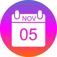 November Glyph Gradient Circle Icon Design vector