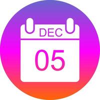 December Glyph Gradient Circle Icon Design vector