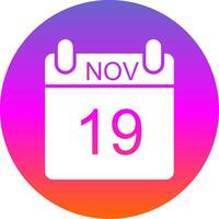 November Glyph Gradient Circle Icon Design vector