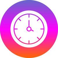 Clock Glyph Gradient Circle Icon Design vector