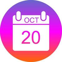 October Glyph Gradient Circle Icon Design vector