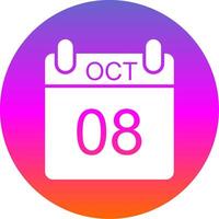 October Glyph Gradient Circle Icon Design vector