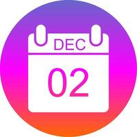 December Glyph Gradient Circle Icon Design vector