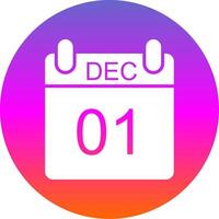 December Glyph Gradient Circle Icon Design vector