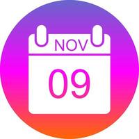 November Glyph Gradient Circle Icon Design vector