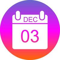 December Glyph Gradient Circle Icon Design vector