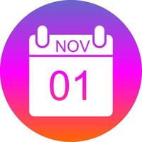 noviembre glifo degradado circulo icono diseño vector