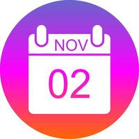 noviembre glifo degradado circulo icono diseño vector
